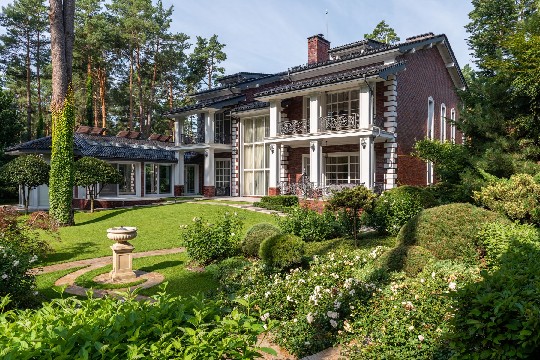 Illustrative stock photograph of a landscaped home